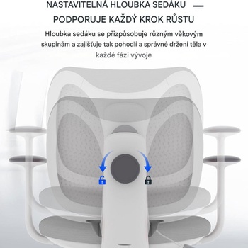 Detská ergonomická stolička SC04G, šedá - B