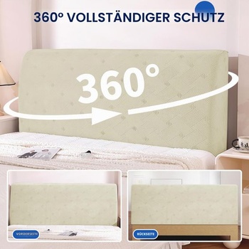 Ystyle Stretch prachotesný poťah na čelo postele, 150 cm, béžová béžová 150 cm (vhodná šírka: 140