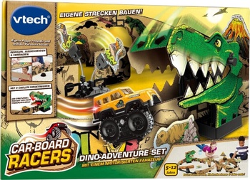 Detská dráha Car-Board Racers Dino-Adventure s autíčkom, 360 cm, viacfarebná - N