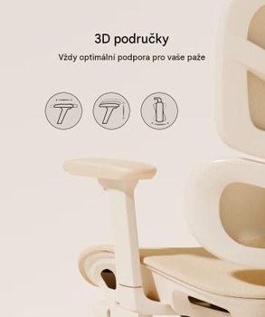 Ergonomická kancelárska stolička BS5W-M2, zo sieťoviny, marhuľa - N