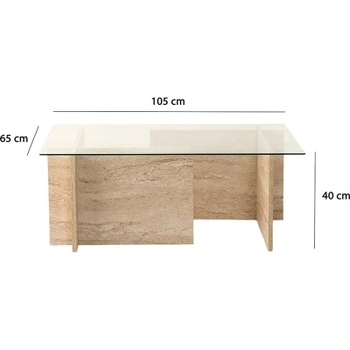 Konferenčný stolík, sklo, 105 x 40 x 65 cm - A
