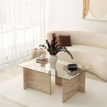 Konferenčný stolík, sklo, 105 x 40 x 65 cm - A