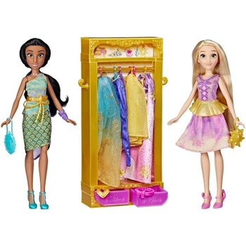 Šatníková skriňa s bábikami Jazmína a Rapunzel F5066, 28 cm, viacfarebná - N