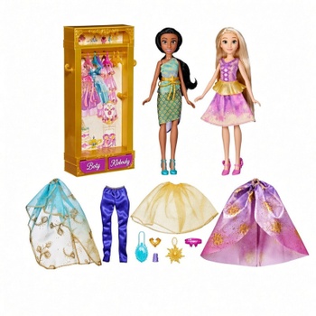 Šatníková skriňa s bábikami Jazmína a Rapunzel F5066, 28 cm, viacfarebná - N