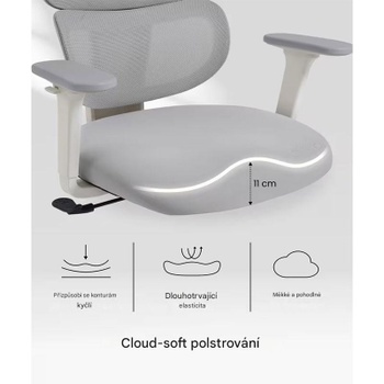 Ergonomická kancelárska stolička BS5WG-PRO, šedá - A