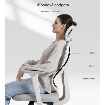 Ergonomická kancelárska stolička BS5WG-PRO, šedá - A