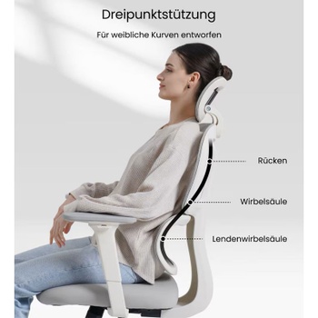 Ergonomická kancelárska stolička BS5WG-PRO, šedá - A