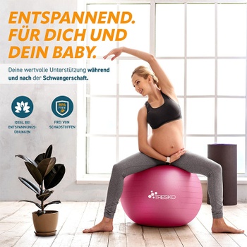 Fitness cvičebná lopta, 65 cm, ružová - A