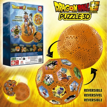 3D puzzle Build&Play Dračia lopta, 32 dielikov, 12,5 cm, oranžová - N