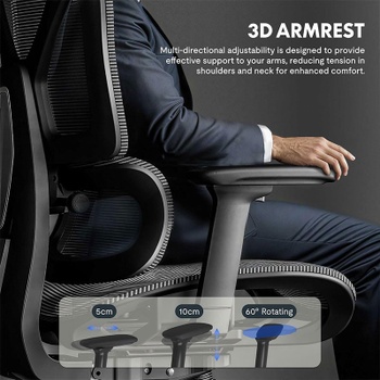 Ergonomická kancelárska stolička C7DG-Lite-Pro-V2, tmavo šedá - N