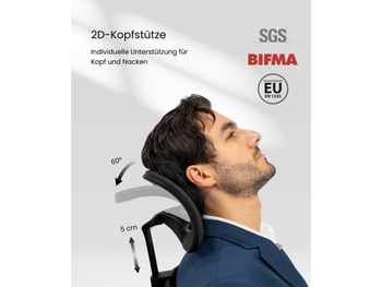 Kancelárska stolička BS3B-V2 s ramienkom na oblečenie, čierna - B