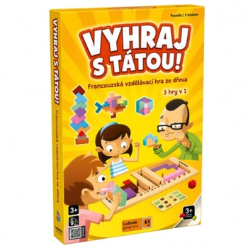 Drevená logická hra Gagne ton papa!, 3 hry v 1, FRANCÚZSKY…
