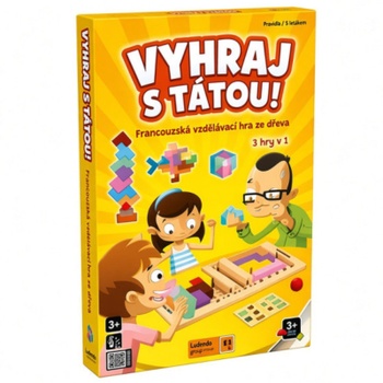 Drevená logická hra Gagne ton papa!, 3 hry v 1, FRANCÚZSKY JAZYK, viacfarebná - N