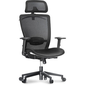 Ergonomická kancelárska stolička OC3B-EU, bedrová opierka, tmavo čierna - A