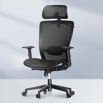 Ergonomická kancelárska stolička OC3B-EU, bedrová opierka, tmavo čierna - A