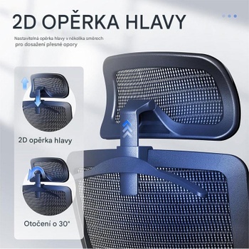 Ergonomická kancelárska stolička OC3B-EU, bedrová opierka, tmavo čierna - A