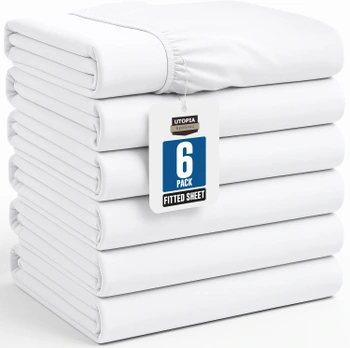 Prestieradlo Utopia Bedding biele, 6 ks