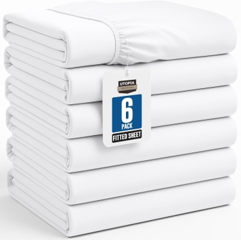 Prestieradlo Utopia Bedding biele, 6 ks