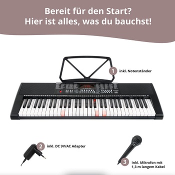 Podsvietené klávesy s mikrofónom McGrey LK-6120-MIC, čierne - A