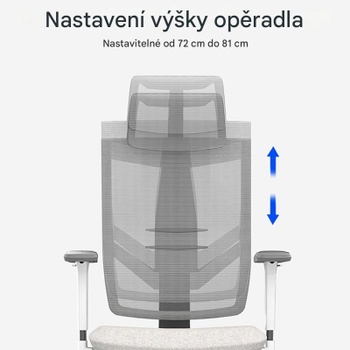 Ergonomická kancelárska stolička BS6G, sieťované operadlo s 3D podrúčkami, sivá - B