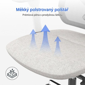 Ergonomická kancelárska stolička BS6G, sieťované operadlo s 3D podrúčkami, sivá - B