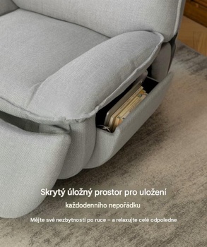 Otočné a hojdacie polohovacie kreslo XR6-LG-EUV3, šedé - N