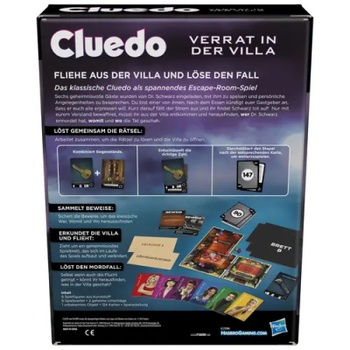 Spoločenská hra Cluedo Escape Verrat in der Villa, 1-6 hráčov, viacfarebná, NEMECKÝ JAZYK - N