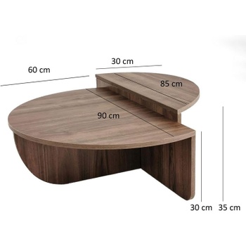 Konferenčný stolík Podi, 90 x 35 cm, orech - B