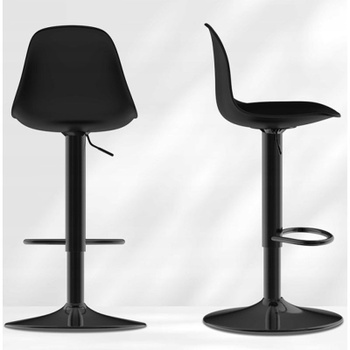 Otočná barová stolička BH02B, nastavenie výšky 70 - 90,5 cm, čierna - A