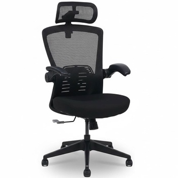 Ergonomická kancelárska stolička OC3 PRO, s 3D opierkou hlavy, čierna - A
