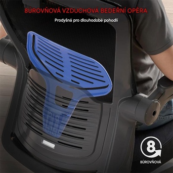 Ergonomická kancelárska stolička OC3 PRO, s 3D opierkou hlavy, čierna - A