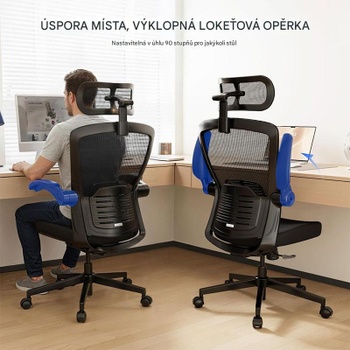 Ergonomická kancelárska stolička OC3 PRO, s 3D opierkou hlavy, čierna - A