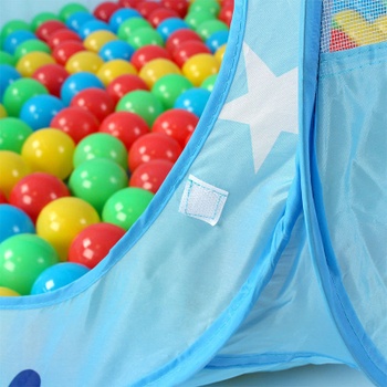 Detský hrací stan s loptičkami, 100 loptičiek, modrý - A