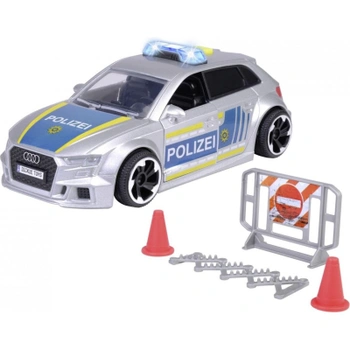 Policajné auto Audi RS3, 15 cm, 1:32, strieborná - N