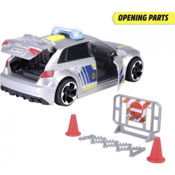 Policajné auto Audi RS3, 15 cm, 1:32, strieborná - N