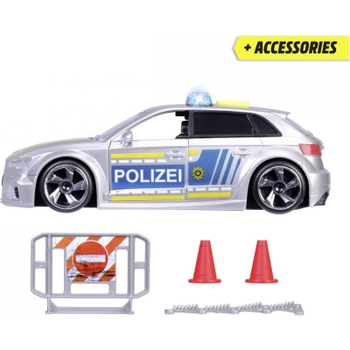 Policajné auto Audi RS3, 15 cm, 1:32, strieborná - N