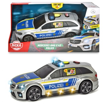 Policajné auto Audi RS3, 15 cm, 1:32, strieborná - N