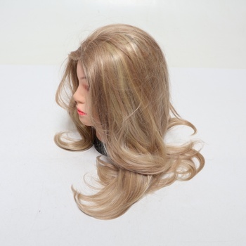FESHFEN Parochne s čipkovou prednou časťou a ofinou, 45 cm dlhé Dámske parochne Špinavo blond Umelé