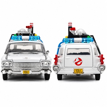 Kovový model Cadillac Ecto-1 Ghostbusters, 1/24, 20 cm, biely - N