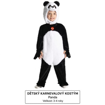 Detský karnevalový kostým panda veľkosť 3-4 roky, čierno/biely - N