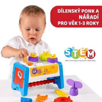 Montážny stolík a kufrík s náradím 2 v 1, od 12 mesiacov, viacfarebný - N