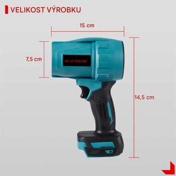 Preplňovaný bezkefový ventilátor Onevan QZEU, 4,5 Ah, iba jedna batéria - A