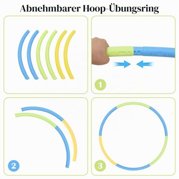 Detská fitness hula hoop, 6dielna hula hoop, priemer 68 cm, odnímateľná a veľkostne nastaviteľná