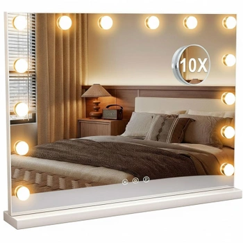 Toaletný stolík H1000DE, LED zrkadlo, 50 x 40 cm - A