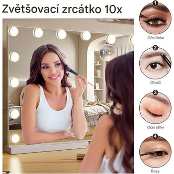 Toaletný stolík H1000DE, LED zrkadlo, 50 x 40 cm - A