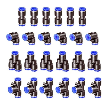 24 kusov 10mm rýchlospojok Air Push, pneumatické násuvné…