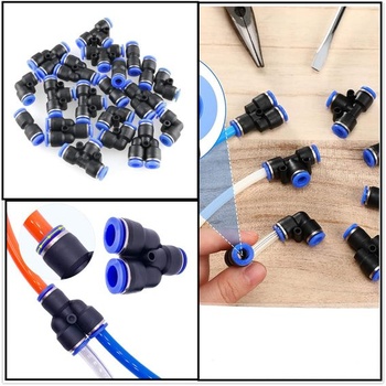 24 kusov 10mm rýchlospojok Air Push, pneumatické násuvné spojky, pneumatické konektory,