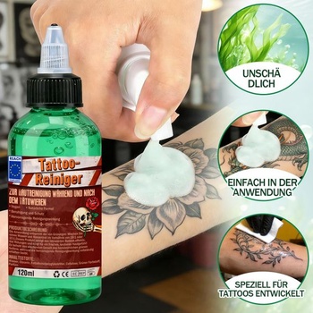 Čistiaca sada na tetovanie Green Soap 120ml, čistič s penovou fľaštičkou, pena na čistenie tetovania,