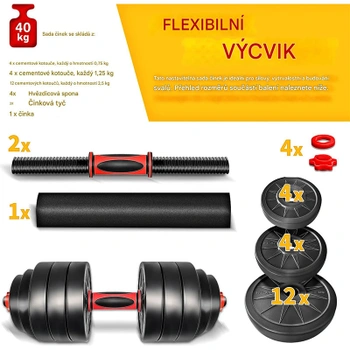 Sada činiek HTZM40, nastaviteľné, 40 kg - A