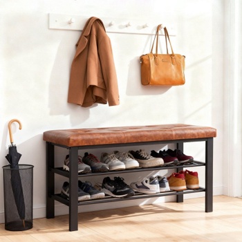Botník DS-HXD3CPG, 30 × 80 × 50 cm, nosnosť 200 kg, čierno / hnedý - N